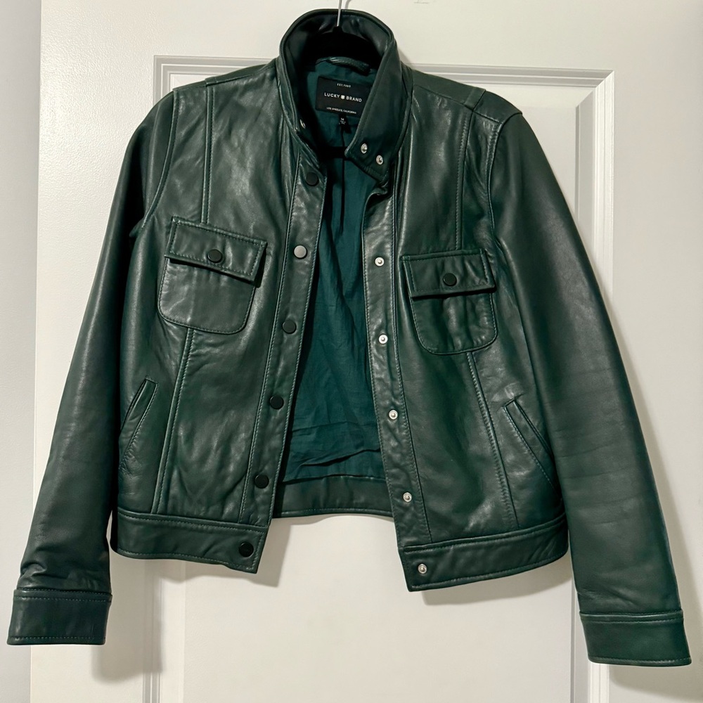 Lucky Brand Teal Leather Jacket